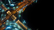 Expressway top view, Road traffic an important infrastructure, car traffic transportation above intersection road in city night, aerial view cityscape of advanced innovation, financial technology	