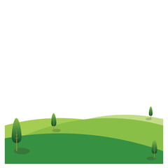 Wall Mural - Green Field Illustration