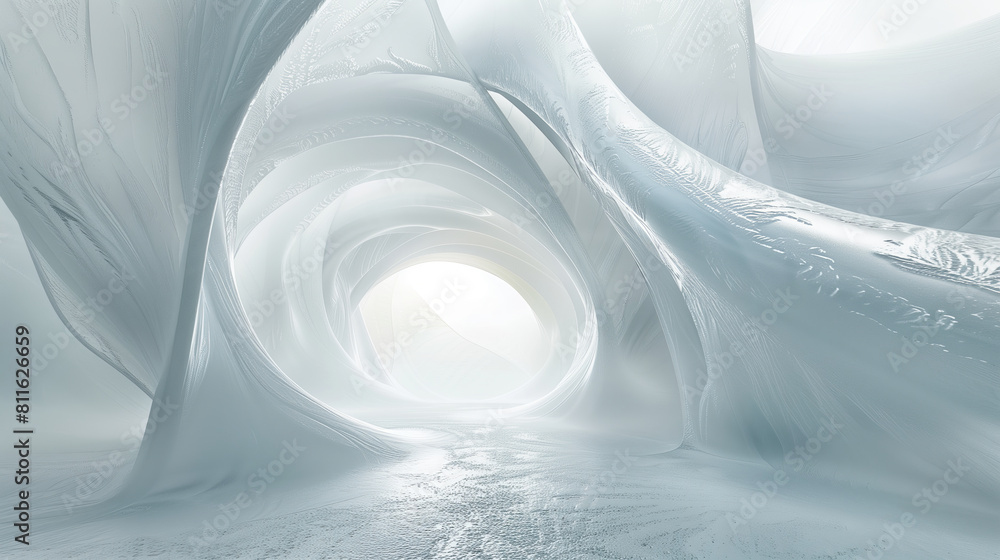 Abstract white space, soft curves and shapes, light background, plain ...