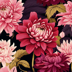 Flower digital art seamless pattern, the design for apply a variety of graphic works