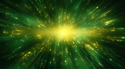 Canvas Print - green and yellow light effects that shine brightly, creating a kind of explosion and energy-emitting effect