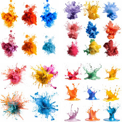 Wall Mural - splatter spot stain splashing explosion ink rainbow spray smoke vibrant creativity watercolor paint