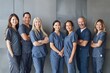 © Ilia Nesolenyi - Diverse group of professional doctors in scrubs standing side by side, exuding confidence and teamwork