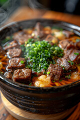 Wall Mural - A steaming bowl of beef noodles
