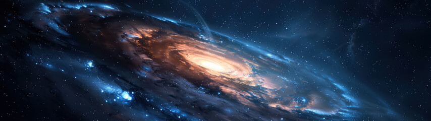 Wall Mural - A swirling galaxy in deep space.