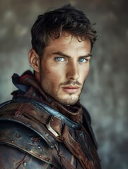 Poster - Rugged adventurer with piercing blue eyes