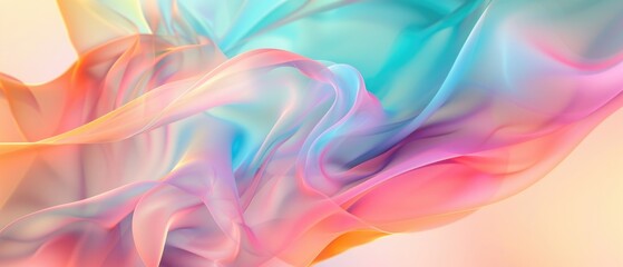 Wall Mural - Ultrawide Abstract Background With Waves In Orange, Purple and Blue Color Theme