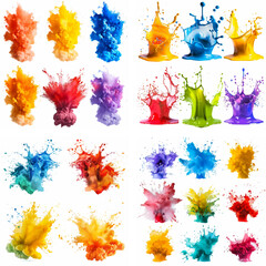 Canvas Print - splatter spot stain splashing explosion ink rainbow spray smoke vibrant creativity watercolor paint