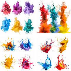 Poster - splatter spot stain splashing explosion ink rainbow spray smoke vibrant creativity watercolor paint