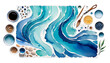 © akk png - illustration blue sea watercolor background river d hand water stream aqueduct wave abstract art paper white design colours paint nature dripped ocean graphic drawing wet splash hand-drawn set