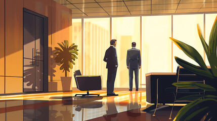 Business Scene Background Illustration for a Professional Atmosphere. Generative Ai