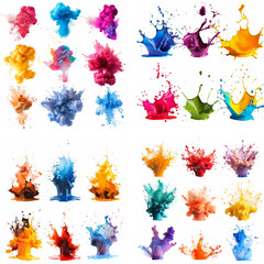 Canvas Print - splatter spot stain splashing explosion ink rainbow spray smoke vibrant creativity watercolor paint