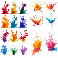 Poster - splatter spot stain splashing explosion ink rainbow spray smoke vibrant creativity watercolor paint