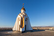 Chapel of Alexander Nevsky, city of Chita, Zabaykalsky Krai, Russia. Eastern Siberia. A beautiful Orthodox chapel and observation deck overlooking the city.