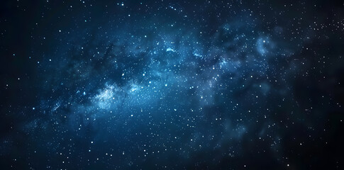 Blue night starry sky, space background. Wallpaper with a serene blue night sky