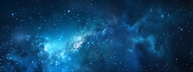 Sticker - Blue night starry sky, space background. Wallpaper with a serene blue night sky