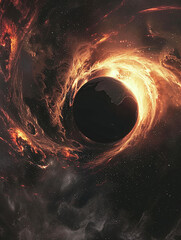 Wall Mural - a black hole is shown in the center of the image