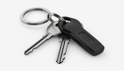 car keys isolated on a white background.