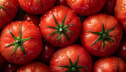 tomatoes in water close-up, top view. Vegetable background