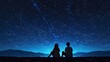 © zhia studio - silhouette of a couple looking at the stars at night