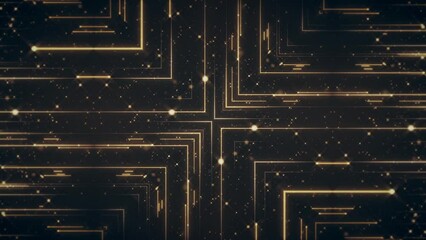Wall Mural - abstract background animation with glittering shiny gold particles and shooting golden stars. this l