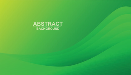 Aufkleber - Green abstract background with wave shapes, minimal geometric background, wave elements with fluid gradient shapes, green background