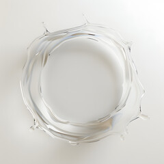 Wall Mural - Splash of circular white transparent water isolated on white background