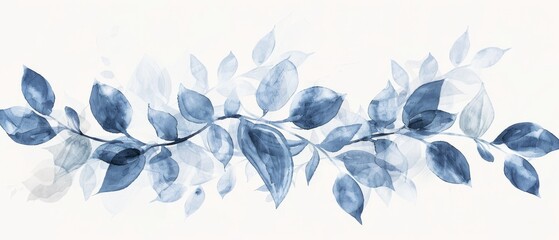 Poster - Watercolor painting of abstract plant leaves (kitchen glass)