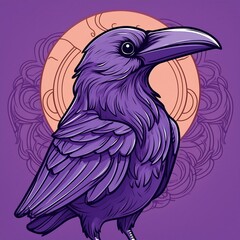 Wall Mural - illustration art of a raven