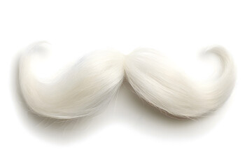 White mustache isolated on white background