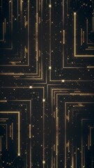 Wall Mural - vertical video - background animation with glittering shiny gold particles and shooting golden stars