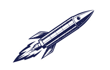 Space ship vintage rocket shuttle woodcut engraved style, vector illustration