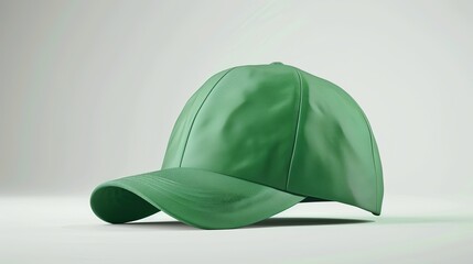 Wall Mural - hat mockup, Side View Realistic Cap Mock Up in Green Flash Color, will help you showcase your designs or brand logo in an elegant way. isolated on white 