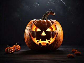 Jack o Lantern Pumpkin Halloween with white space 4K Animation background