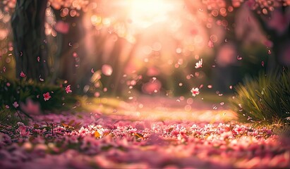 Sticker - beautiful cherry blossoms in spring season, scenic view, created with ai