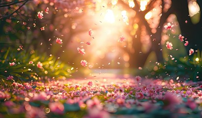 Sticker - beautiful cherry blossoms in spring season, scenic view, created with ai
