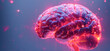 A brain with red glowing lines surrounding it