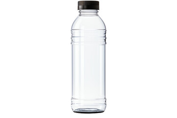 Wall Mural - Transparent plastic bottle of pure water with black cap.