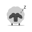 Sleeping sheep on white background.Flat design.