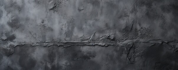Wall Mural - Textured Elegance: Abstract Dark Gray Concrete Surface with Natural Patterns Banner