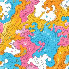 Wall Mural - Vibrant Psychedelic Liquid Swirls Abstract Background