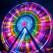 Rainbow Ferris Wheel Spin A Vibrant Nighttime Carnival Attraction