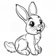 Coloring hare picture for children