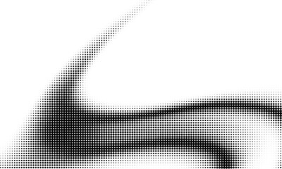 Aufkleber - Monochrome gradient halftone dots background. Overlay png illustration. Abstract grunge dots on transparent background