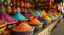 Exploring The Bustling Outdoor Bazaars In Marrakech Morocco During The Summer Where The Air Is Filled With The Scent Of Spices The Sound Of Bargaining
