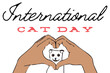 International Cat Day. August 8. Flat design. Poster, Banner, Card, Background.