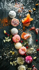 Wall Mural - A plate of food with different kinds of seeds.