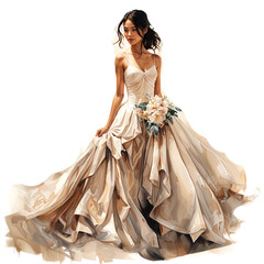 Wall Mural - bride in white dress