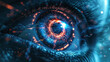 Cyber eye. An iris scan symbolizing advanced biometric security