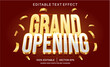 grand opening 3D text effect template